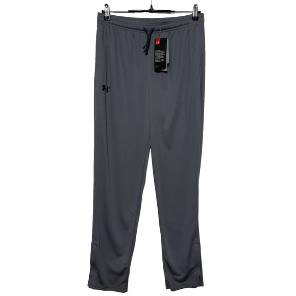 Under Armour Track Pants Boys Youth XL Gray Ankle Zip Actual 30X30 NWT - Picture 1 of 12